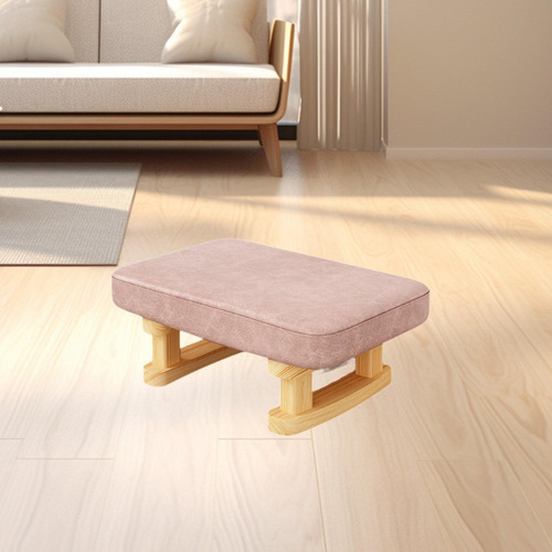 Taburete Rectangular Corto, Taburete Acolchado, Rosa