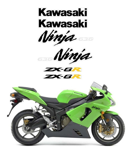 Adesivos Emblemas Compatível Zx-6r 2006 2007 2008 Verde R932 Cor PADRÃO