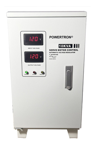 Regulador De Voltaje 10 Kva 120 Volts Marca Powertron ® Blanco