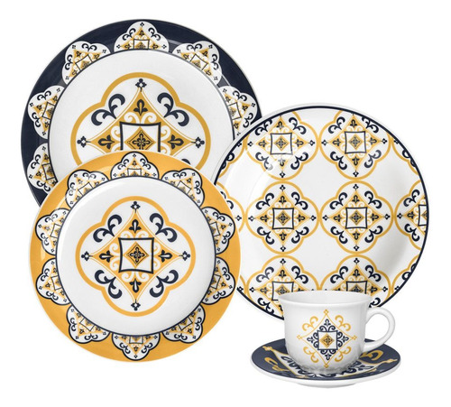 Set Juego De Vajilla X30 Pz Porcelana Sao Luis Oxford 