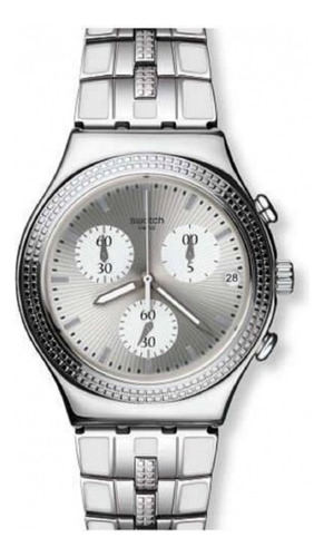 Reloj Swatch Crystal Cascade De Acero Ycs580g Plateado