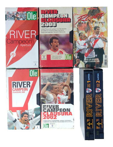 Lote De Películas Vhs River Campeón (usado En Buen Estado) (Usado)