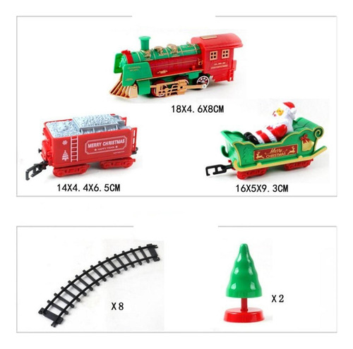 Tren Eléctrico Navideño Con Rieles Juego De Tren Navideño