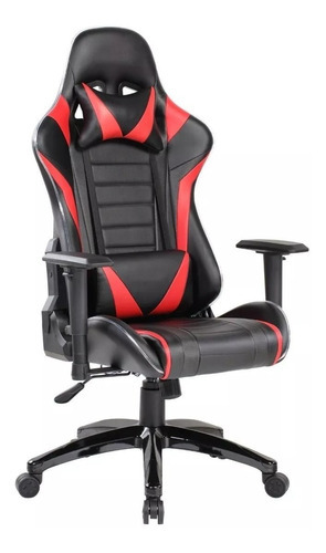 Silla Gamer Instto Roja/negra Con Rgb Color Negro Material del tapizado Cuero sintético