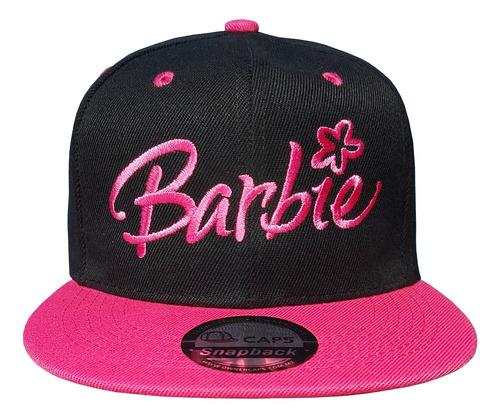 Gorra Plana Snapback De Barbie, Bordada.