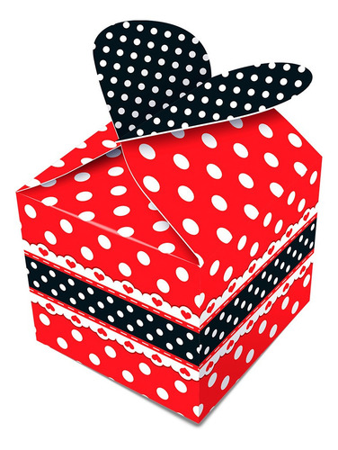 Caixa Lembrancinha Coração Ladybug 5,1x5,1x7,8cm Junco 8und