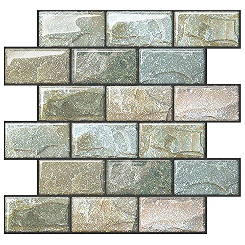10 Hojas De Azulejos Adhesivos Salpicadero De Cocina, A...