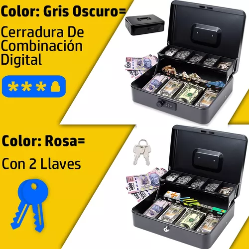 Caja Fuerte de Seguridad Para Guardar Dinero Cajon de Efectivo Metal