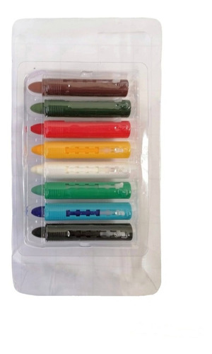 Imagen 4 de 8 de Pinturas Pinta Cara Lapiz Crayones 8 Colores Hipoalergenico
