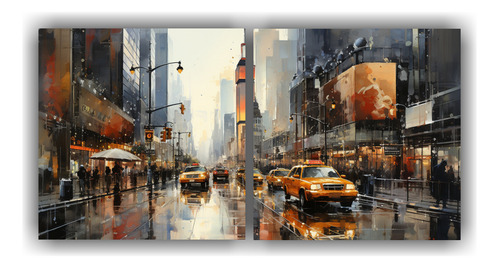 140x70cm Pinturas Modernas De Nueva York En Colores Vibrante