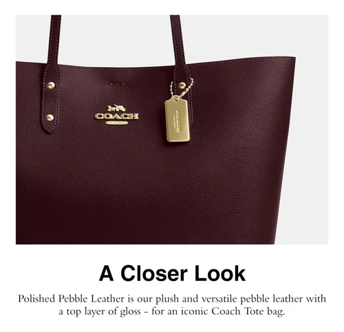 Bolsa Tote Coach Pebbled Leather Merlot | MercadoLivre