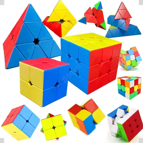 Kit Cubo Mágico Puzzle Xiaorui - 2x2 3x3 Pirâmide