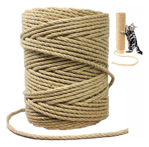 Sonqueen Cuerda De Sisal Natural De 4 Mm, 164 Pies Para Repa