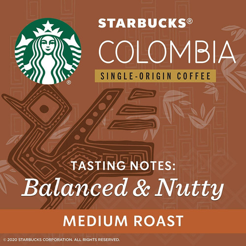 Imagen 3 de 6 de Café Starbucks Molido 250 Gr Origen Colombia Tostado Medio