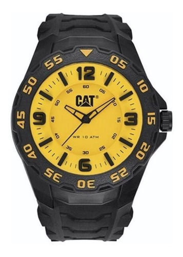 Reloj Caterpillar Hombre Sumergible Motion Line Color De La Malla Amarillo/negro