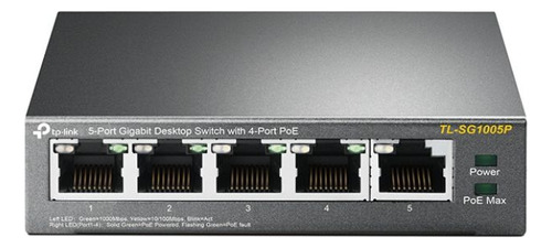 Switch Poe Gigabit Tp-link Tl-sg1005p | 4 Poe + 1 Comun