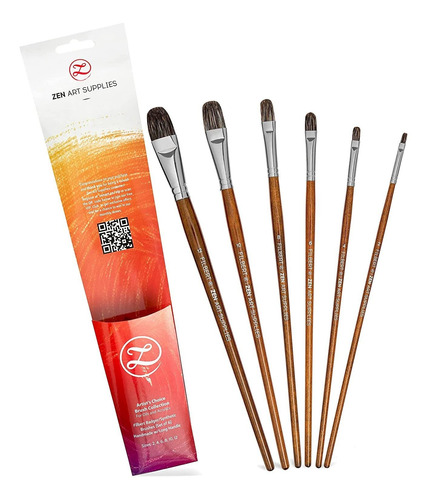 Professional Oil Paint Brushes Pcs Set Filbert Brushes ...