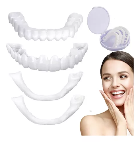 Dientes Postizos Carilla Dental Temporal Dientes de Quita y Pon Carilla de  Dentadura para Sonrisa de Confianza Diente Blanco Falso con Mini Pinzas  para Hombre Mujer Diente Malo (4 Piezas) : 