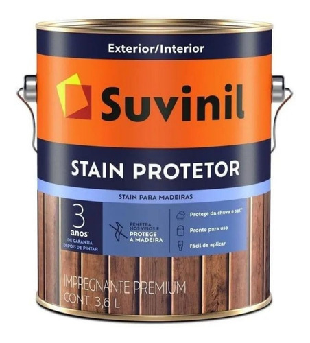 Suvinil Verniz Stain Protetor 3,6l - Cores Acabamento Acetinado Cor Imbuía