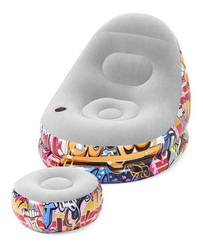 Imagen 1 de 10 de Sillon Inflable Con Apoyapies Puff Posavaso 75076 Bestway