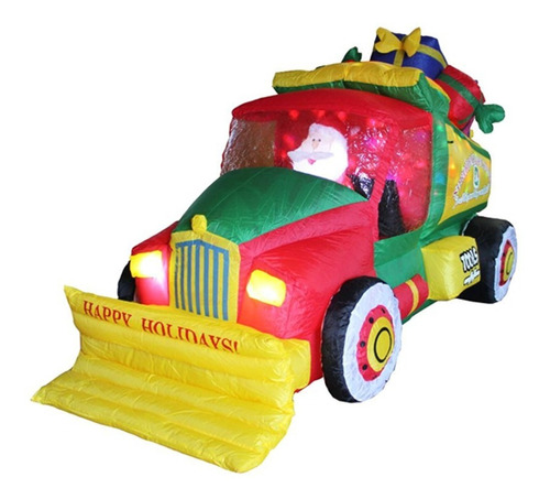 Inflable Navidad Carro Nieve Pascuero Led Adorno Polo Norte