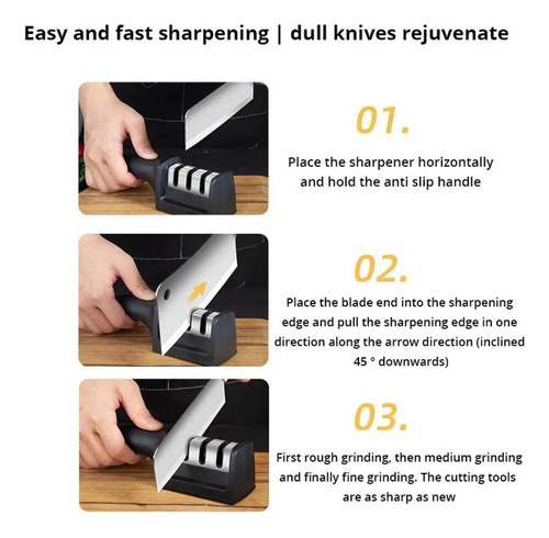 Cocina Tres Segmentos Cuchillo Afilador Hogar .