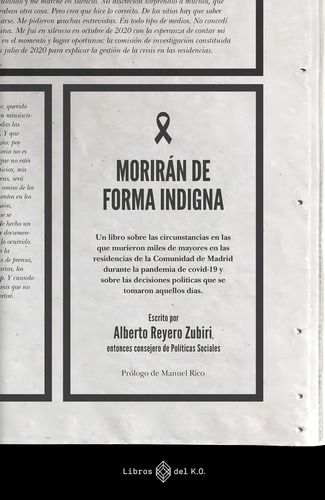 Moriran De Forma Indigna, De Reyero Zubiri, Alberto. Editorial Libros Del K.o, S.l.l En Español