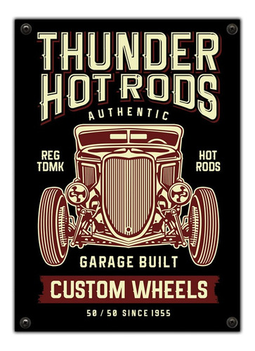 #952 - Cuadro Decorativo - Hot Rod Poster Garage No Chapa