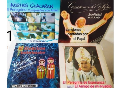 4 Discos Vinilo Adrian Guacaran, Juan Pablo Ii, Villancicos 