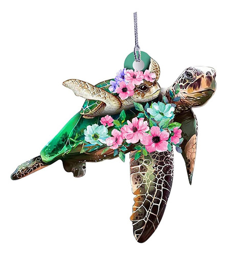 K Flat Sea Turtle Mom Com Enfeite De Bebê Enfeite De Carro F