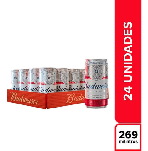 Cerveza Budweiser X 269ml X 24u - mL a $11