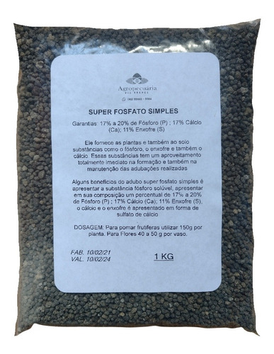 Fertilizante Super Fosfato Simples  Adubo P/ Plantio 1 Kg