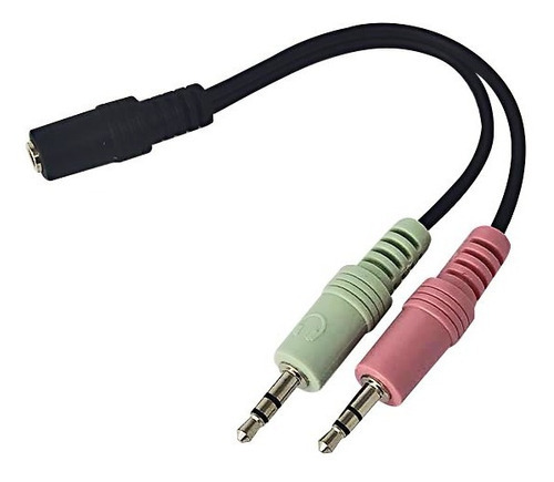Adaptador 2 P2 1 P2 Conecta Headset Com Microfone Em Celular