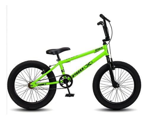 Bicicleta Bmx Pro-x Série 1 Aro 20 Aero Freio V-brake Cor Verde/Preto