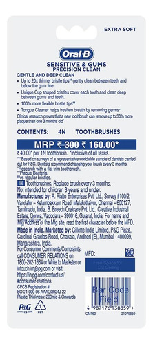 Cepillo De Dientes Manual Sensible Ultrafino Oral B Para Adu
