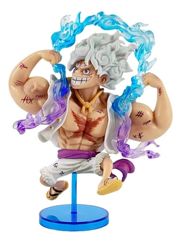 Figura Luffy Gear 5 Dios Nika One Piece Musculoso Anime Pvc