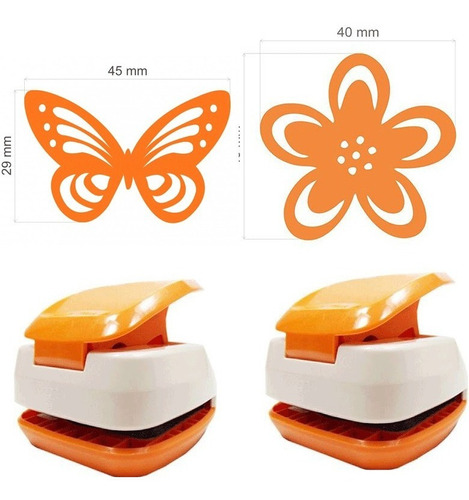 Furadores Complexos Borboleta + Flor Estilizada Vazada Apex Cor Laranja Forma Da Perfuração Borboleta E Flor