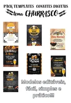 Comprar Pack Convites Digitais: Templates Editáveis Tema Churrasco