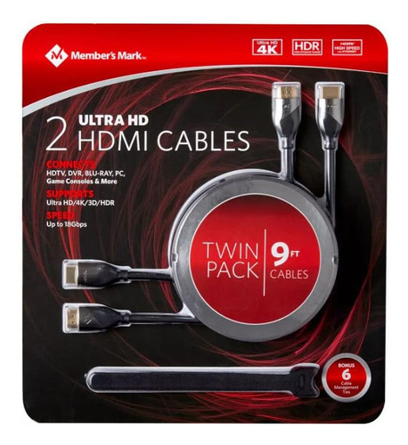 Miembros Mark 2pk. 9 Pies Cables Hdmi