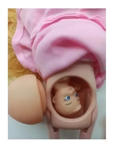 6 Mãe Reborn + Bebê + Carrinho boneca tipo Barbie grávida brinquedo  infantil