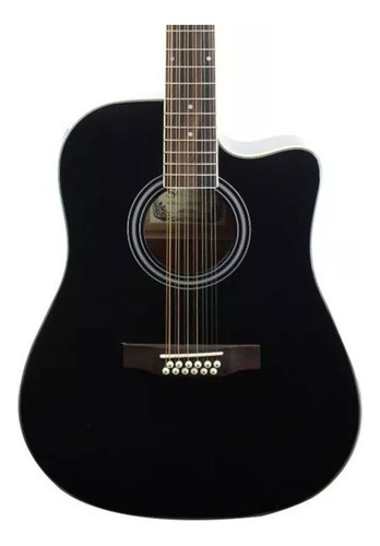 Segovia Guitarra Texana Electroacústica Negra Sgd20ecbka Color Negro Orientación de la mano Diestro