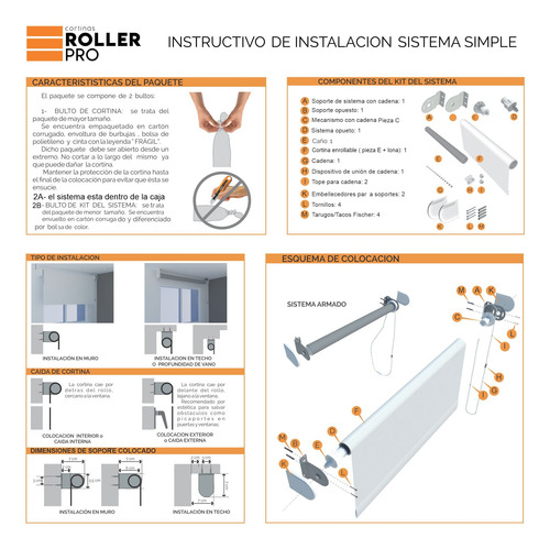 Imagen 9 de 10 de Cortina Roller Blackout 60x160cm Standard Roller Rollerpro