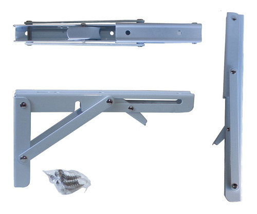 Suporte Dobrável Par 30cm Tampo Mesa Mão Francesa Cantoneira