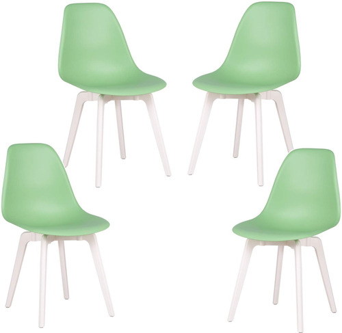 Silla Woody Inspiración Eames Lote D 4 Color Verde Econosila