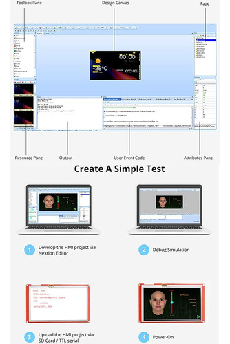 7.0 Nx8048p070 Nextion Inteligente Hmi Usart Uart Serial Tf