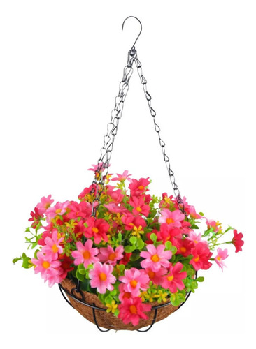 Cesta Colgante De Flores Artificiales, Maceta Colgante De