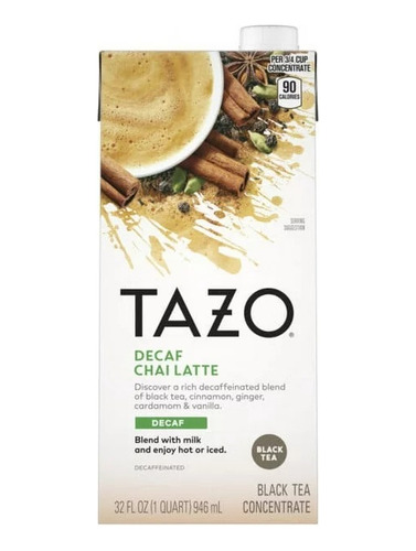 Tazo Decaf Chai Latte Ice Tea Concentrate 32 Oz (2 Pz)