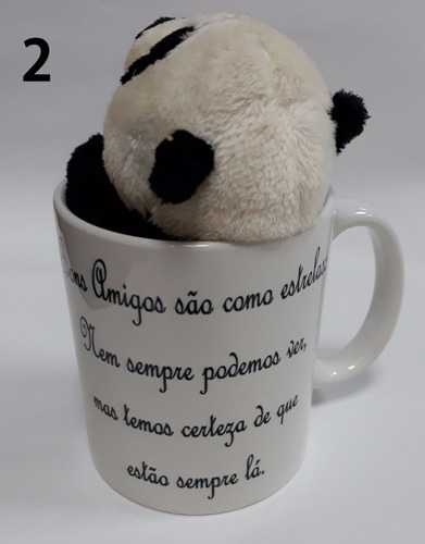 Imagem 5 de 10 de Caneca 330ml Ursinho Panda 15cm Presente Namorada Amiga Mãe