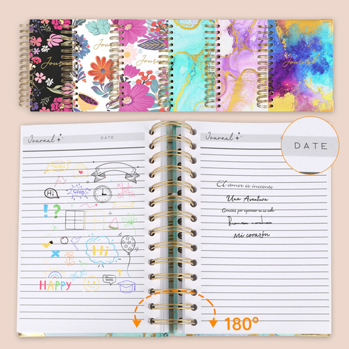 3 Pack Spiral Notebook A5 College Ruled Journals Notebooks