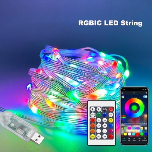 Luzes LED decorativas de Natal Rainbow Effect 10 Mt App/USB Cor das luzes Multicolor